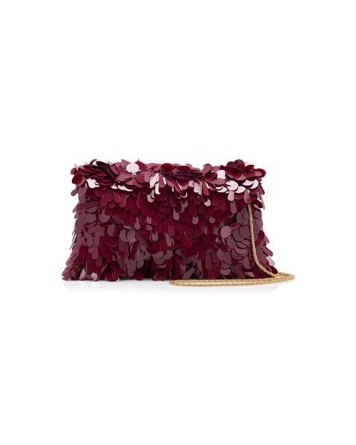 Dries Van Noten Red Medium Paillette Envelope Bag