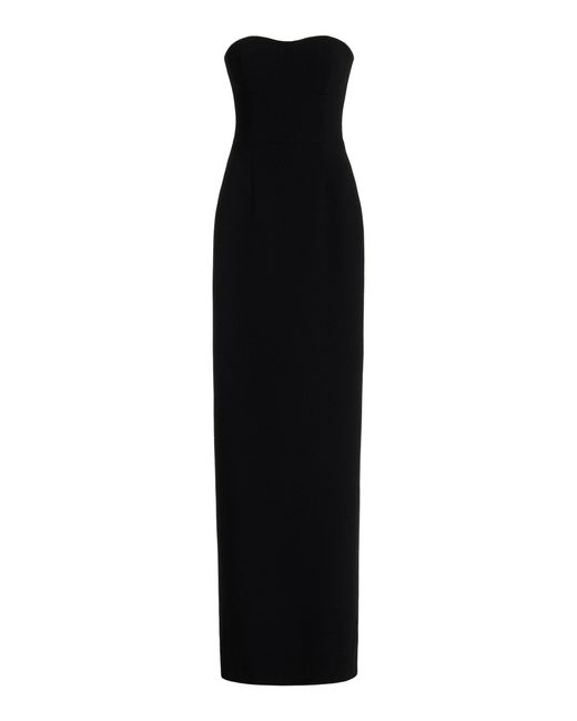 Sergio Hudson Black Wool Column Gown