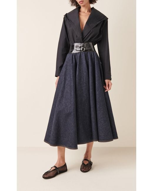 Alaïa Black Hooded Nylon-cotton Bodysuit