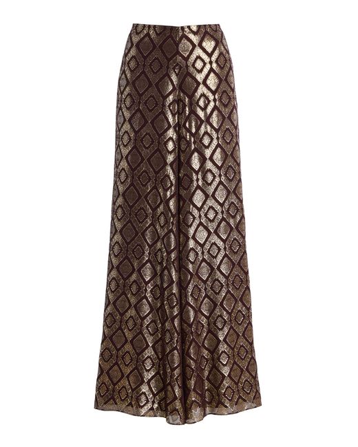 Alexis Brown Maxine Metallic Jacquard Wide-Leg Pants