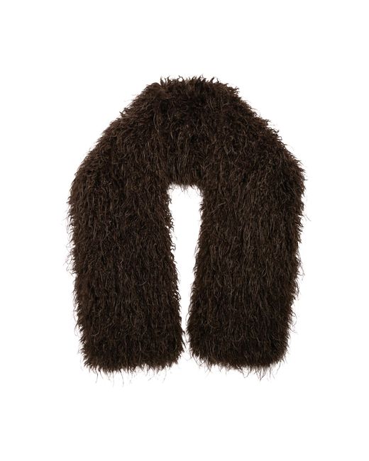 Apparis Black Dame Faux Mongolian Fur Shawl