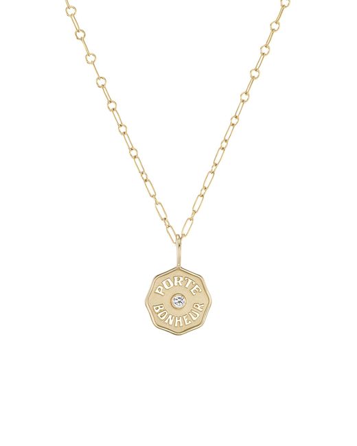 Marlo Laz Metallic Petite Porte Bonheur Diamond Necklace
