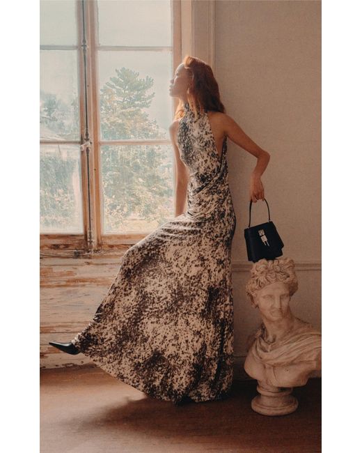 Givenchy Natural Draped Halter Maxi Dress