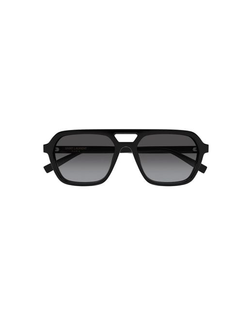 Saint Laurent Black Aviator-Frame Acetate Sunglasses
