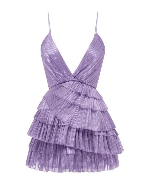 Alice McCALL Purple Don't Be Shy Pleated Shell Dress