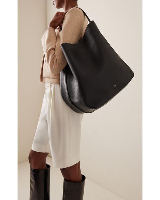 Totême  Black Belted Leather Tote Bag