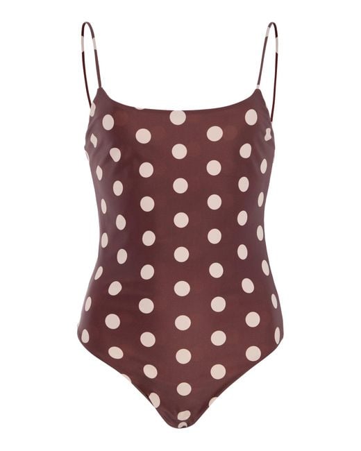 Juillet Red Imey One-Piece Swimsuit
