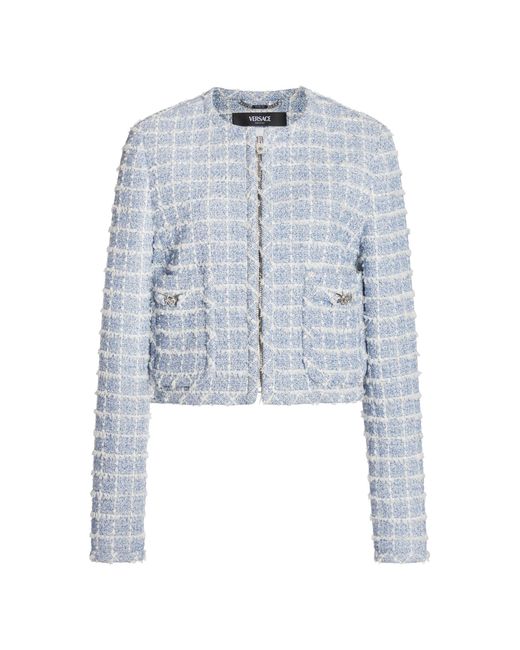 Versace Blue La Vacanza Tweed Jacket