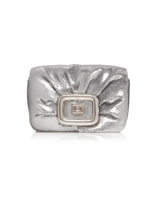 Roger Vivier Gray Viv Choc Sequined Leather Mini Bag