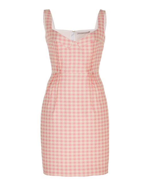Emilia Wickstead Pink Gingham Mini Dress