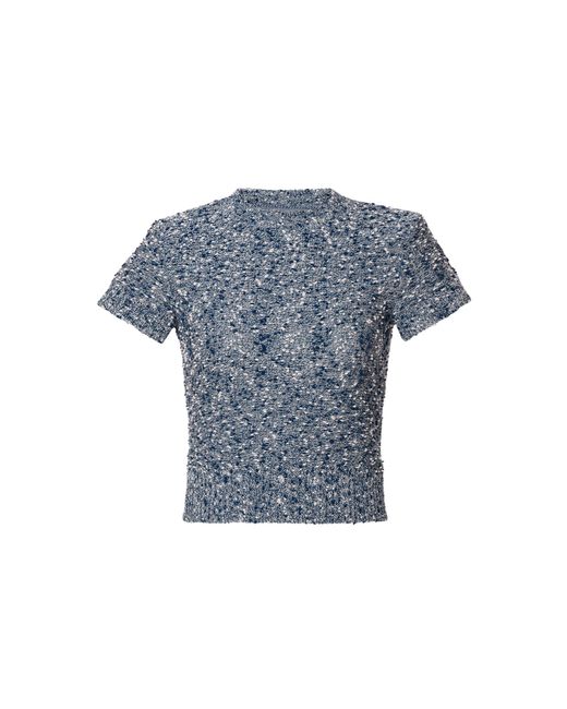 Lena Hoschek Blue Devon Cotton-Blend Knitted Top