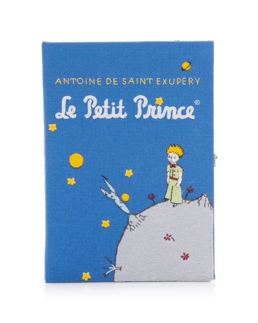 Olympia Le-Tan Blue Le Petit Prince Appliquéd Canvas Book Clutch