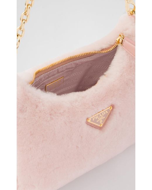 Prada Pink Shearling Mini Bag