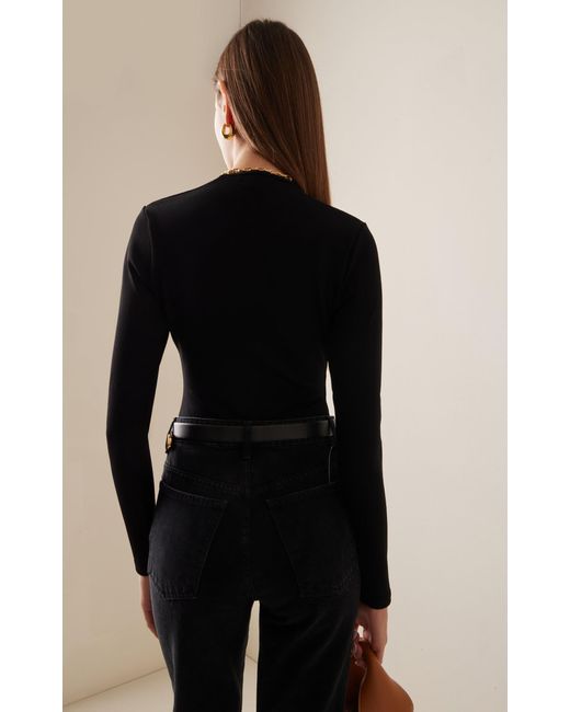 Agolde Black Zena Jersey Bodysuit
