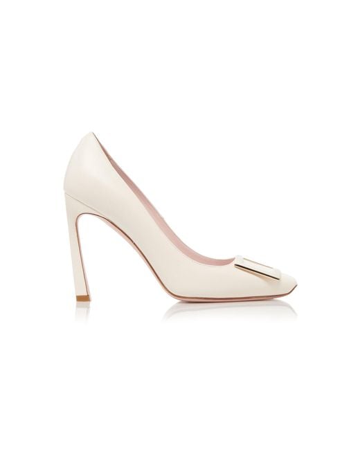Roger Vivier Natural Belle Vivier Trompette Leather Pumps
