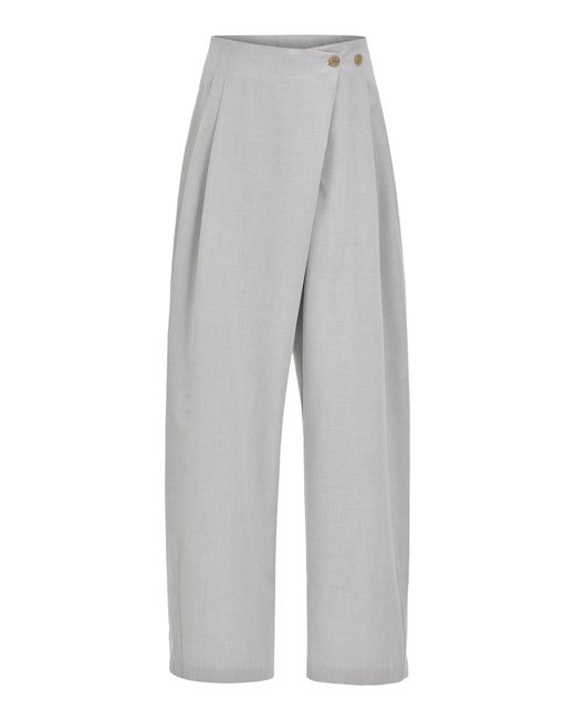 Source Unknown Gray Navarra Overlap Waist Trousers