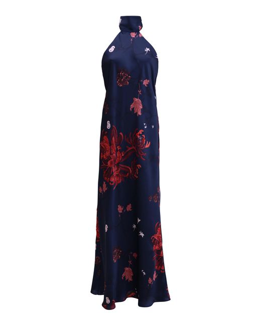 Francesca Miranda Blue Hera Silk Maxi Dress