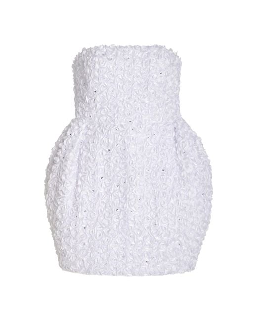 ROTATE BIRGER CHRISTENSEN White 3d-flower Mini Dress