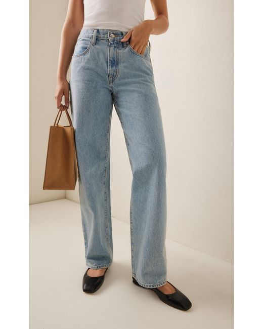 SLVRLAKE Denim Blue Tess Rigid High-rise Straight-leg Jeans