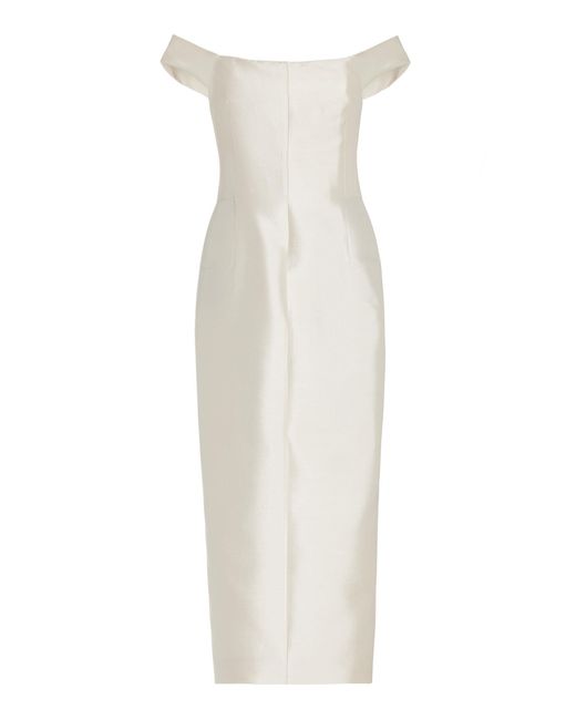 Gabriela Hearst White Exclusive Maria Silk-wool Midi Dress