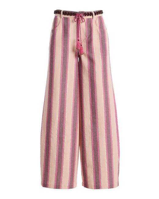 ILIO NEMA Pink Odin Striped Cotton Pants