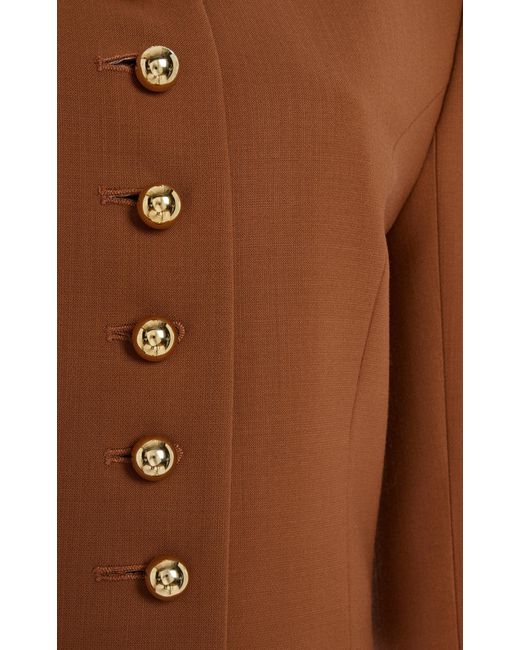Carolina Herrera Brown Cropped Wool Jacket