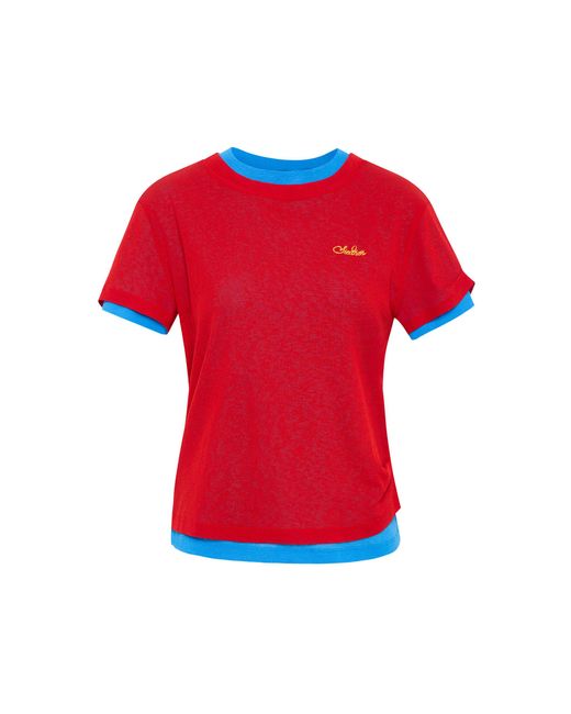 Siedres Red Rae Contrast-Trim T-Shirt
