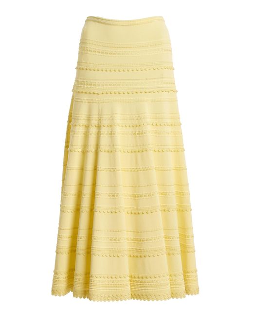 Ulla Johnson Yellow Maggie Knit Midi Skirt