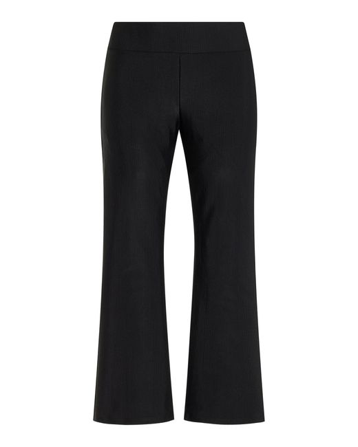 Fait Par Foutch Black Marie Flared Ribbed-knit Nylon Capri Pants