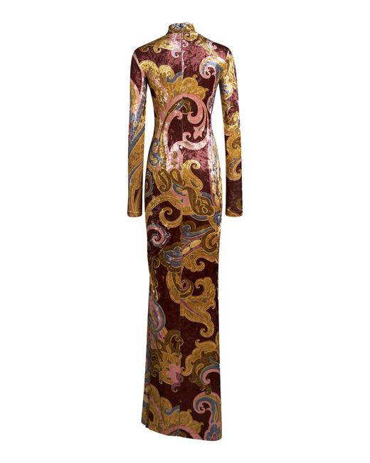 Etro Crushed Velvet Maxi Dress | Lyst