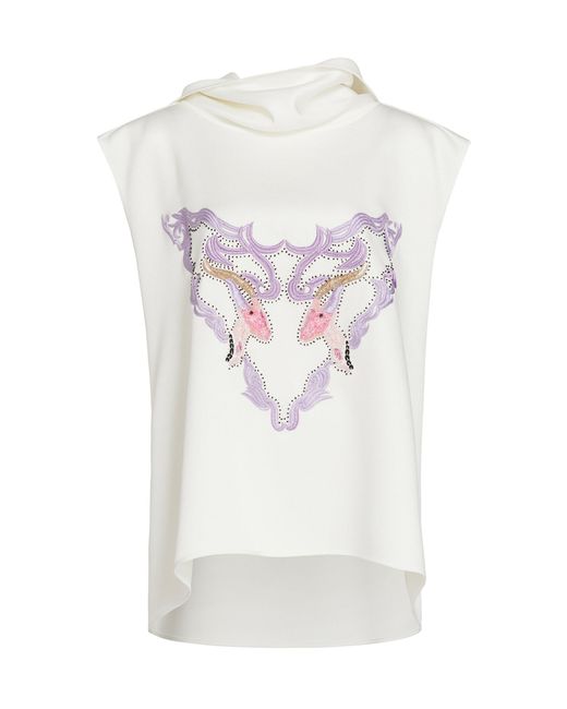 Maticevski White Illustrate Blouse