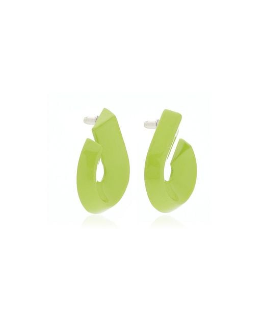 Uncommon Matters Green Clip Carved Wood Earrings