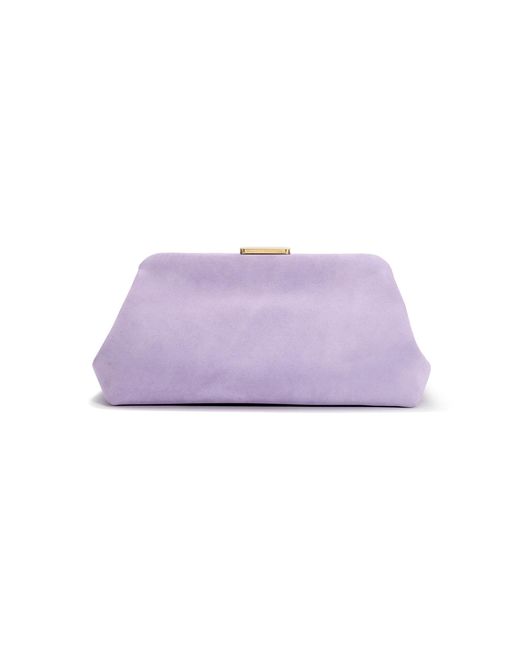 Carolina Herrera Purple Bianca Suede Clutch