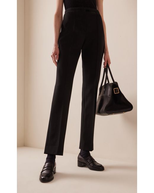 The Row Black Desmond Stretch-wool Flare Pants