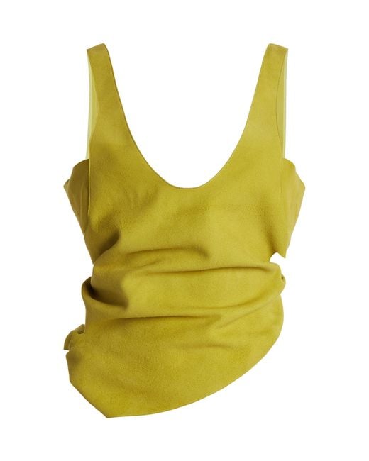 Christopher Esber Yellow Marea Suede Tank Top