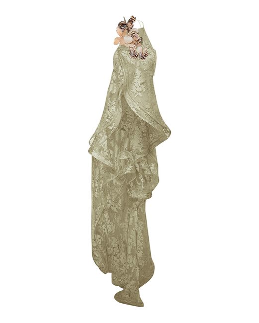 Zimmermann Green Becoming Flounce Lace Cotton-Blend Top