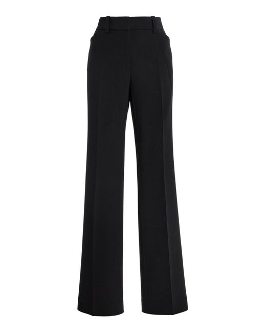 Lafayette 148 New York Black Responsible Wool Double Face Reade Straight Leg Pants