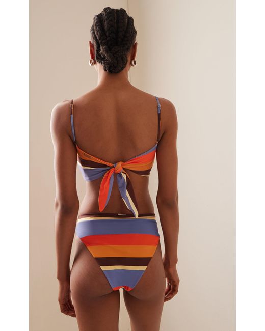 Cala De La Cruz Orange Lulu High-waisted Bikini Bottom