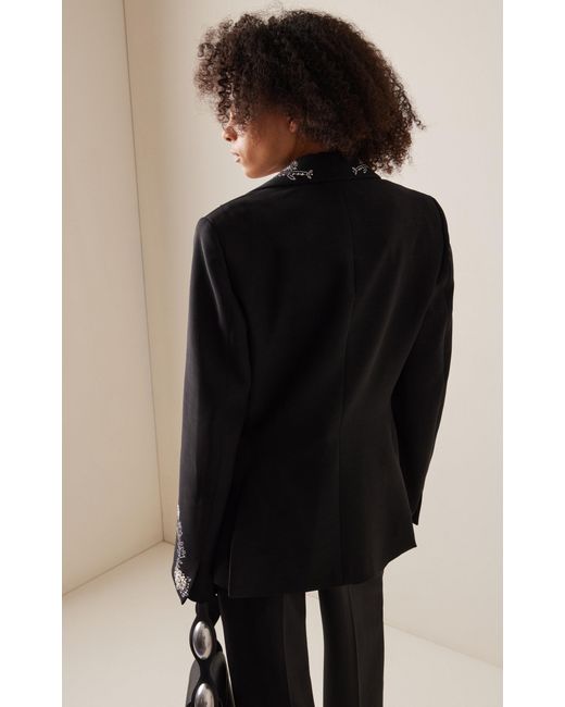 Rabanne Black Embroidered Wool-blend Blazer
