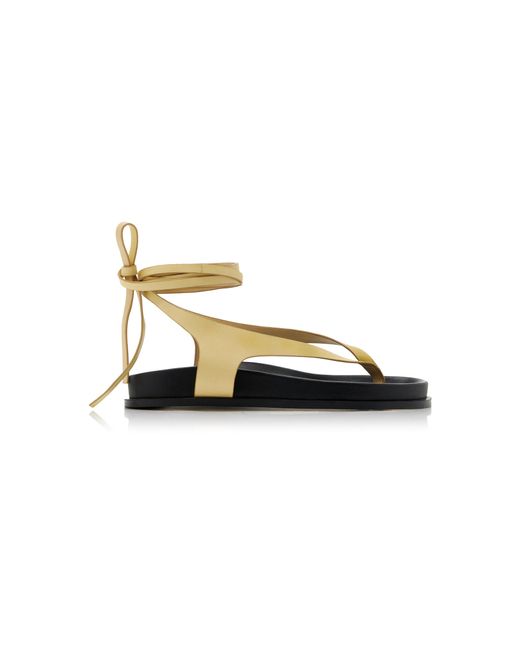 A.Emery Metallic Shel Lace-up Leather Sandals