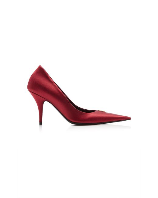 Balenciaga Red Avenue Bb Satin Pumps