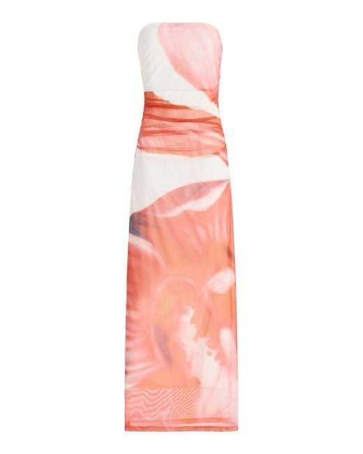 Significant Other Pink Exclusive Sura Floral Strapless Maxi Dress