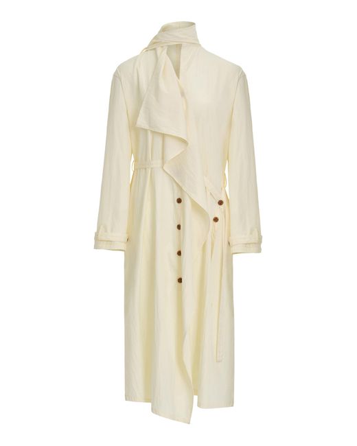 Source Unknown Natural Nitra Scarf-Lapel Coat
