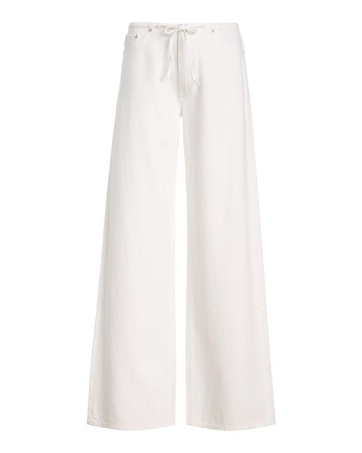 DL1961 White Dl Aura Sienna Low-Slung Drawstring Wide Leg Jeans