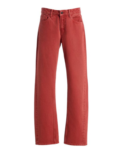 Kallmeyer Red Adina Low-Rise Straight-Leg Jeans