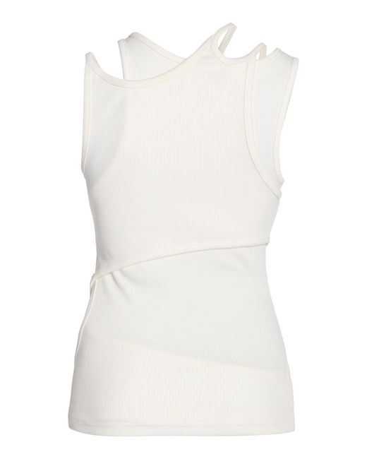 Christopher Esber Natural Layered Asymmetric Jersey Tank Top