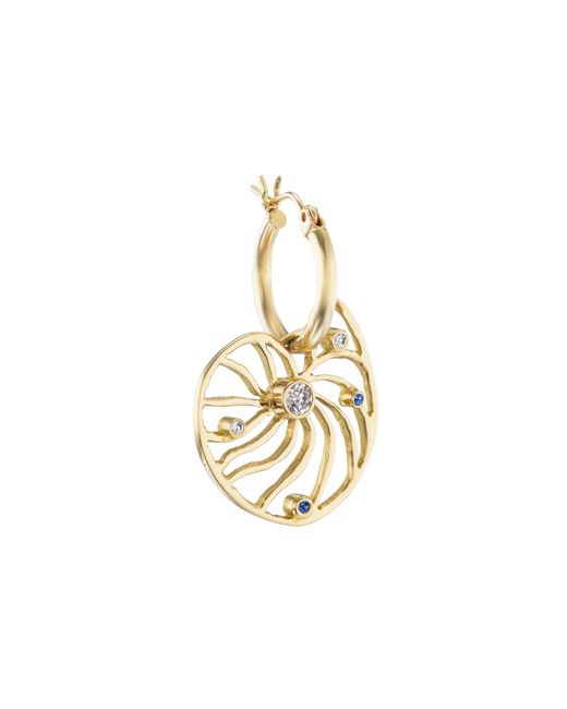 Gazza Ladra Metallic 14K Diamond And Sapphire Single Earring
