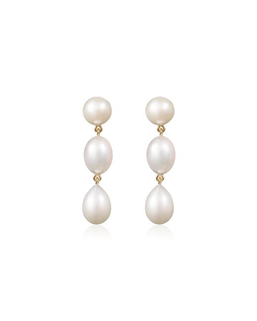 Sophie Bille Brahe Metallic Amis Poire 14K Pearl Earrings