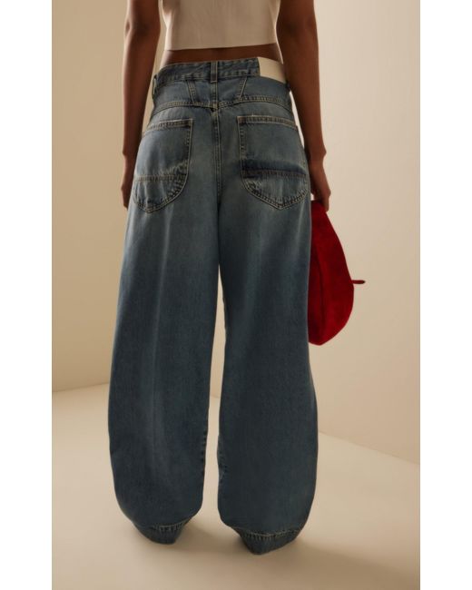 Closed Blue Deni Rigid Low-Rise Wide-Leg Jeans