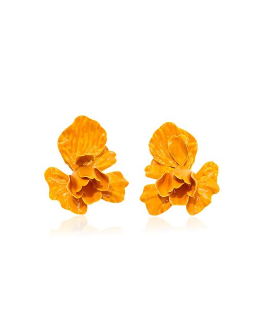 Carolina Herrera Orange Iris Earrings